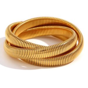 Brazalete de Acero inoxidable doble gold