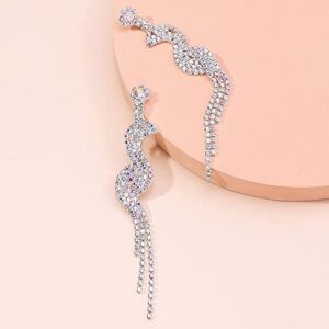 Aretes silver golgantes multiples diamantes