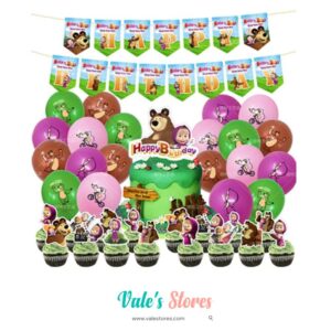 Masha y el Oso  - Decoración / Feliz Cumpleaños Set Infantil