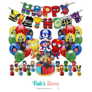 Mundo Marvel - Super Heroes - Decoración / Feliz Cumpleaños Set Infantil