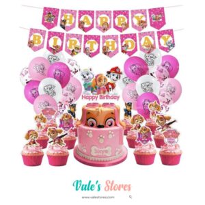 Skye Paw Patrol Happy Birthday - Decoración / Feliz Cumpleaños Set Infantil