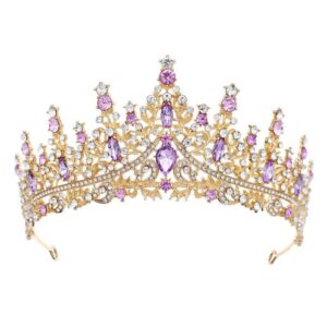 Corona retro violeta and gold diamantes