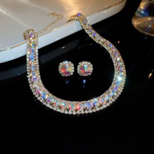 Set collar + Aretes Tornasol and Gold multiples diamantes nueva colección