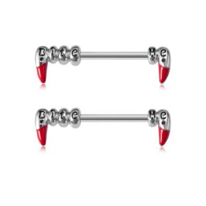 Par de aretes para pecho vampiro - Bite Me