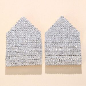 Aretes multples diamantes grandes full silver