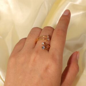 ANILLO AJUSTABLE DE ACERO CON PERLAS