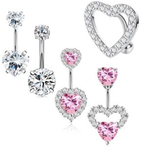 Set 5 unidades de aretes / joyas de cuerpo ombligo silver