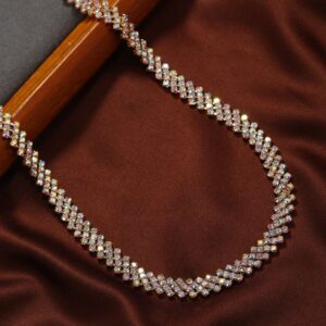 Cadena de mujer full diamantes tornasol and gold color