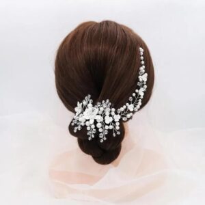 Accesorio para el cabello novia silver color elegante E3