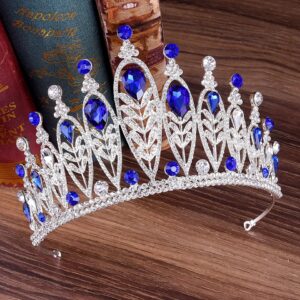 Corona Premium diamante grande y superior pequeño tono blue and gold