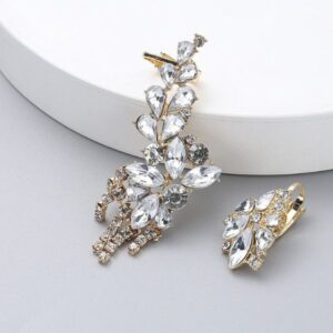ARETES ASIMETRICOS COLOR DORADO CON DETALLES BRILLANTES