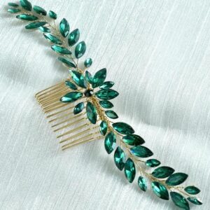 Accesorio para el cabello Verde Esmeralda con gold color elegante Green E10
