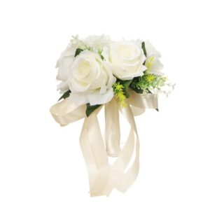 Ramo novia con cinta white color