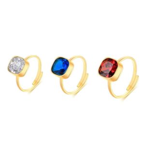 Anillo Ajustable disponible BLANCO / baño de Oro 18k / Precio Unitario