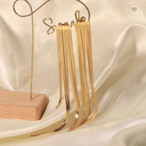Aretes largos 16K tono Gold - Oro Laminado