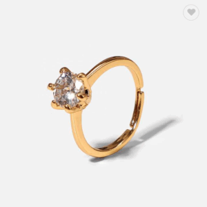 Anillo con diamante superior zircon 18K - Oro Laminado