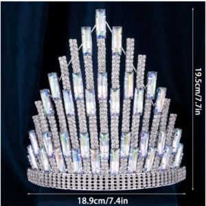 Corona Premium Imponente 19.5 cm silver multiples diamantes estilo Europeo -004-