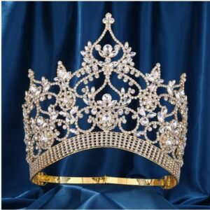 Corona Premium Imponente 21.5 cm silver and gold alta multiples diamantes estilo Europeo -001-