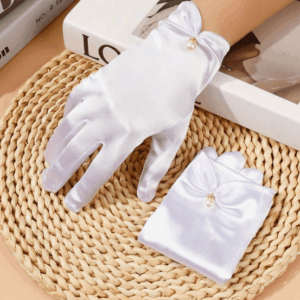 Guantes blancos para niño/a – adolescente con perla superior | S2