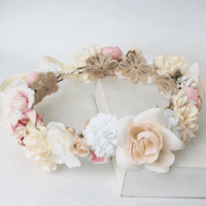 Diadema de flores de seda tono pastel | Momento Especial