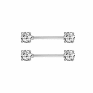 Par de aretes para pecho diamantes a los costados - Bite Me