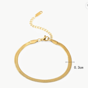 Pulsera lisa tono Gold de Acero Inoxidable